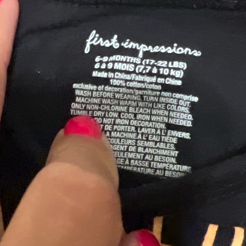 First impressions brand. 6-9 months. Long sleeve shirt. Used condition.